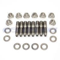 M10 Titanium Stud, Washer & Lock Nut Kit (8 pcs)