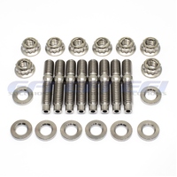 M8 Titanium Stud, Washer & Lock Nut Kit (8 pcs)