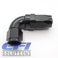 90º Degree Full Flow Hose End AN8 (Black)