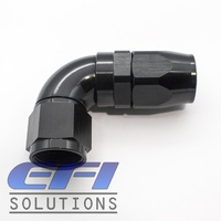 90º Degree Full Flow Hose End AN10 (Black)