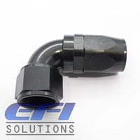 90º Degree Full Flow Hose End AN12 (Black)