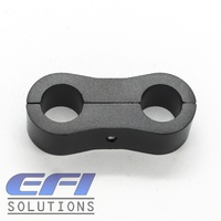 Billet Dual Hose Separators AN4 Braid and AN6 PTFE Hose (Black) (11.1mm ID)