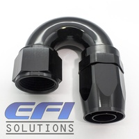 180º Degree Full Flow Hose End AN12 (Black)