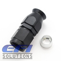 Straight Full Flow PTFE Teflon Hose End AN4 (Black)
