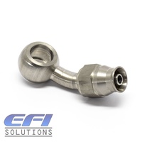 Banjo 45 Degree 11.2mm (7/16) ID To AN4 PTFE Hose End Stainless Steel