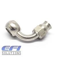 Banjo 90 Degree 11.2mm (7/16) ID To AN4 PTFE Hose End Stainless Steel