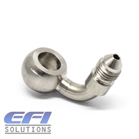 Banjo 90 Degree 11.2mm (7/16) ID To Male AN4 Stainless Steel