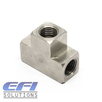 Brake Tee Block 3/8-24 Inverted Flare Type Stainless Steel