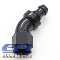 45° Degree Push Lock Hose End AN4 (Black)