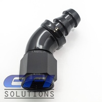 45° Degree Push Lock Hose End AN8 (Black)