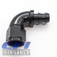 90° Degree Push Lock Hose End AN4 (Black)