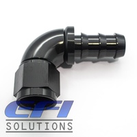 90° Degree Push Lock Hose End AN12 (Black)