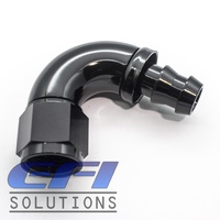 120° Degree Push Lock Hose End AN12 (Black)