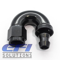 180° Degree Push Lock Hose End AN6 (Black)
