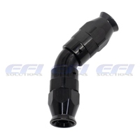 45° Degree Full Flow PTFE Teflon Hose End To Hose End AN6 (Black)
