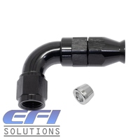 90° Degree Full Flow PTFE Teflon Hose End AN4 (Black)