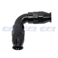 90° Degree Full Flow PTFE Teflon Hose End To Hose End AN6 (Black)