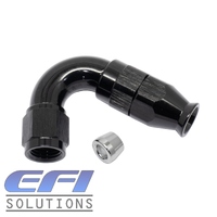 120° Degree Full Flow PTFE Teflon Hose End AN4 (Black)