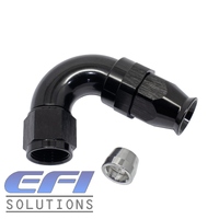 120° Degree Full Flow PTFE Teflon Hose End AN8 (Black)