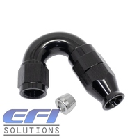150° Degree Full Flow PTFE Teflon Hose End AN6 (Black)