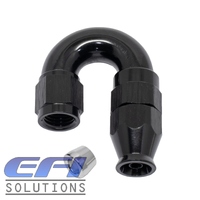 180° Degree Full Flow PTFE Teflon Hose End AN4 (Black)