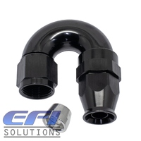 180° Degree Full Flow PTFE Teflon Hose End AN10 (Black)