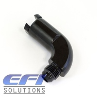 EFI Fuel Fitting 90 Degree 5/16 ID Tube To Male AN6 (Black)