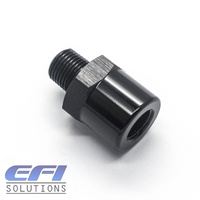 Straight Male 1/8 NPT To Female Metric M10 x 1.0 Port Adapter (Black)