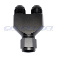 Y-Block Female AN6 In Male AN6 Out (Black)