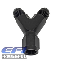 Y-Block Female AN6 In Male AN6 Out (Black)