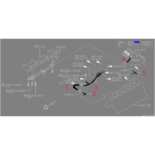 Genuine Nissan Heater and Coolant Hoses (RB26) "R32 GTR" RB26DETT