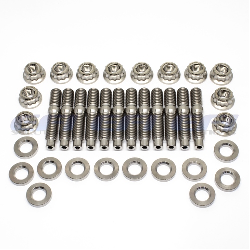 M10 Titanium Stud, Washer & Nut Kit (12 pcs)