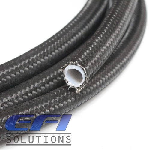 AN-3 8 In Long Stainless Steel Braid Teflon Hose/red straights NC 