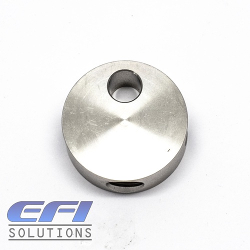 Round Brake Tee Block 3/8-24 Concave Seat Stainless Steel