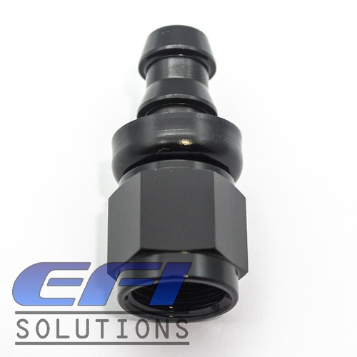 Straight Push Lock Hose End AN6 (Black)