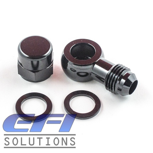 Fuel Pump Outlet Female M12X1.5mm To 6AN (Black) To Suit Bosch 044 Fuel Pump