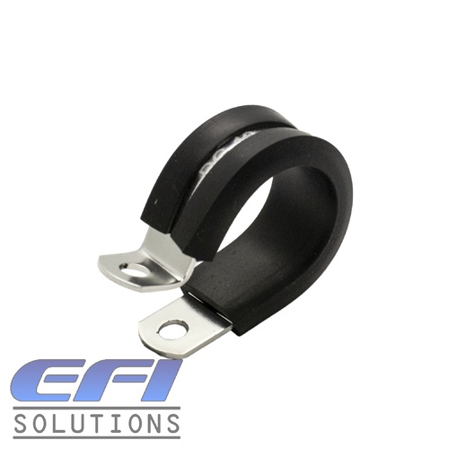 P-Clamp Rubber Insulated Anodised 15.8mm ID (Silver)